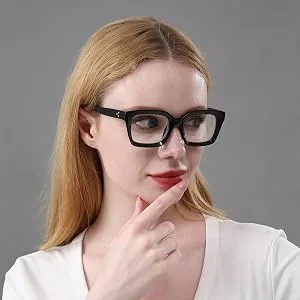 MMOWW 3-pack anti Blue light Reading glasses women and men rectangular anti-fatigue square computer glasses +1.0 black+leopard+blue 1.0 diopters - computerbrille blaulichtfilter damen 2,0+