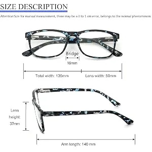 Kokobin 3-pack Reading glasses Blue light filter men women glasses feather hilbanery reading aid. - Lesebrille lesebrille herren 2 0 Anti Blau-Lesebrille