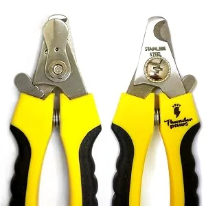 Thunderpaw's professional claw scissors for dogs with protection safety lock and nail file (medium to large yellow) small to medium yellow - Designed With Safety In Mind