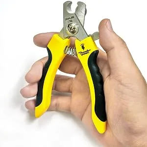 Thunderpaw's professional claw scissors for dogs with protection safety lock and nail file (medium to large yellow) small to medium yellow - Ergonomic & Easy To Use
