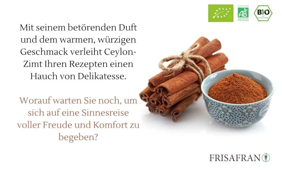 Frisafran |Bio Ceylon cinnamon ground |500g |Cinnamon powder |Cinnamon ceylon |Ceylon |Cinnamon Bio ground |Mashed cinnamon |Cylon cinnamon |Bio Ceylon cinnamon ground 1 piece (1 pack) - canela 2