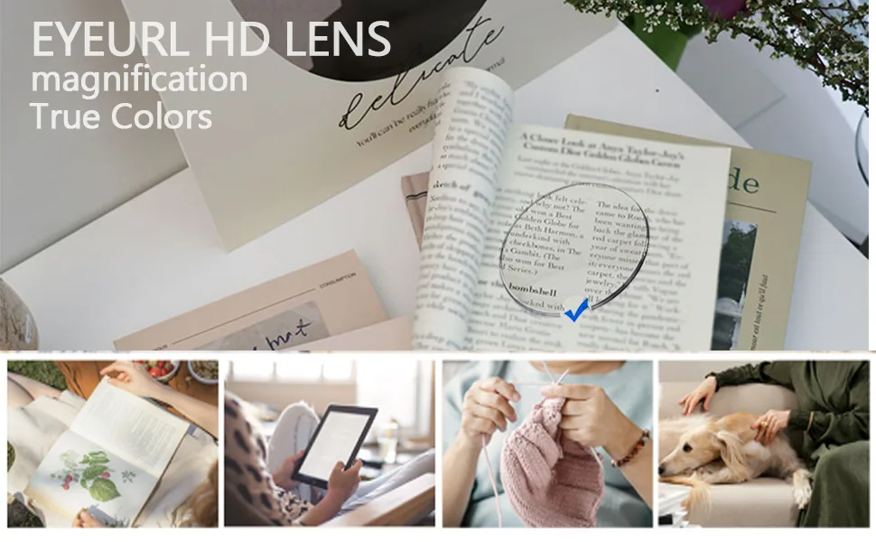 EyeURL 3-pack cateye reading glasses computer reader with blue light blocking reading glasses visual aid glasses reading aid for women with feather hinges 3 pieces 1.5 x - product information 6