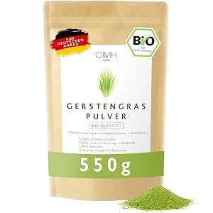 Gerstengrass powder organic 550g advantage pack from German cultivation organic quality from Bavaria barley grass powder vegan laboratory testing biological cultivation - gerstengras