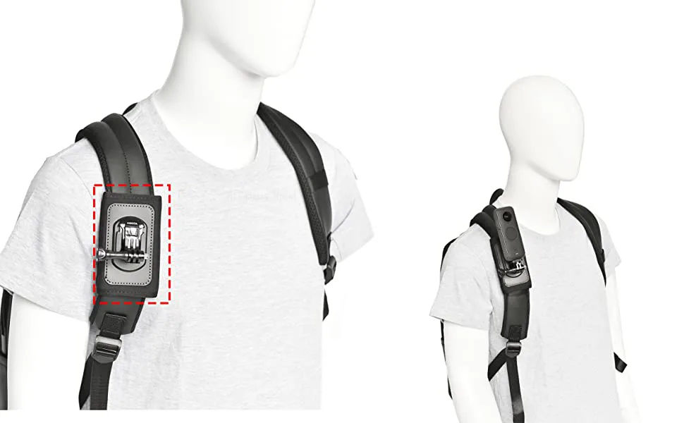 Fotoleey camera backpack holder for Insta360 X4 X3/ X2/ one RS backpack shoulder strap bracket for GoPro Hero 10 Hero 9 Hero 8/7/ 6 DJI Action 2 - gopro backpack mount