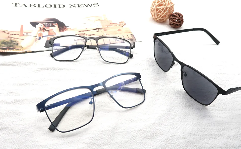 MODFANS 3 Pack Reading Glasses Men Blue Light Filter Metal Frame Rectangle Style Stainless Steel Material Grey Brown Blue +3.50 Color234 - product information 11