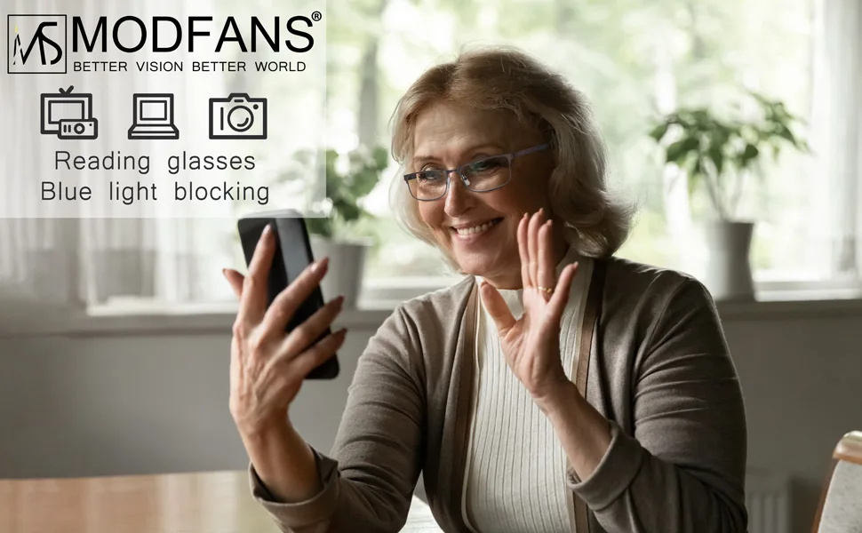 MODFANS 3 Pack Reading Glasses Men Blue Light Filter Metal Frame Rectangle Style Stainless Steel Material +2.00 Color124 - product information 4