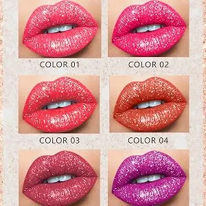 6PCs / Set Donut glitter lip gloss shiny diamond liquid lipstick high-colored metallic waterproof moisturizing lighten lip spots color tones cosmetic make-up - 6PCS Set Donut Glitter Lip Gloss Shiny Diamond Liquid Lipstick Metallic Lip Color Lip Stains Tints