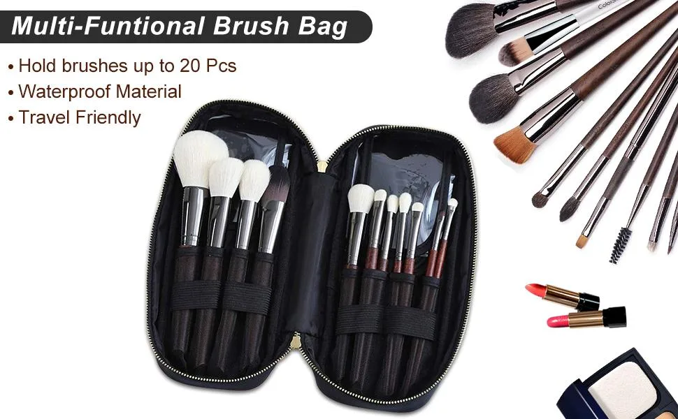 Professional cosmetic case-constitutional brush organizer trips Maskbildner bag with zipper-waterproof material - product information 2