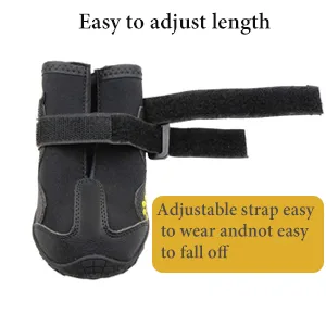 Dog Boots 4 Pack Waterproof Dog Shoes with Reflective Adjustable Straps for Small Medium Dogs (A 1) A 1 - strap