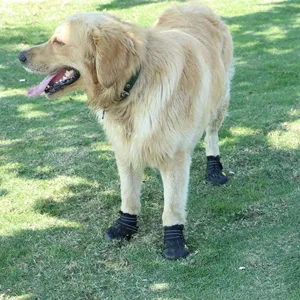 Dog boots 4 pieces waterproof dog shoes with reflective adjustable straps for small medium sized dogs (A 4) A 4 - outdoors