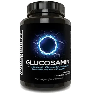 Triple Strength Glucosamine Sulfate Complex 1500mg with Boswellia Chondroitin MSM and Turmeric - Intelligent Labs Glucosamin 1500mg