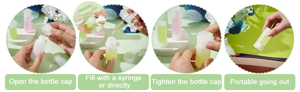 Benecreate 10 Pack 30 ml 1oz Small plastic cap test bottle empty refillable travel bottles for cosmetic make-up toilet items 30ml/1oz - product information 3