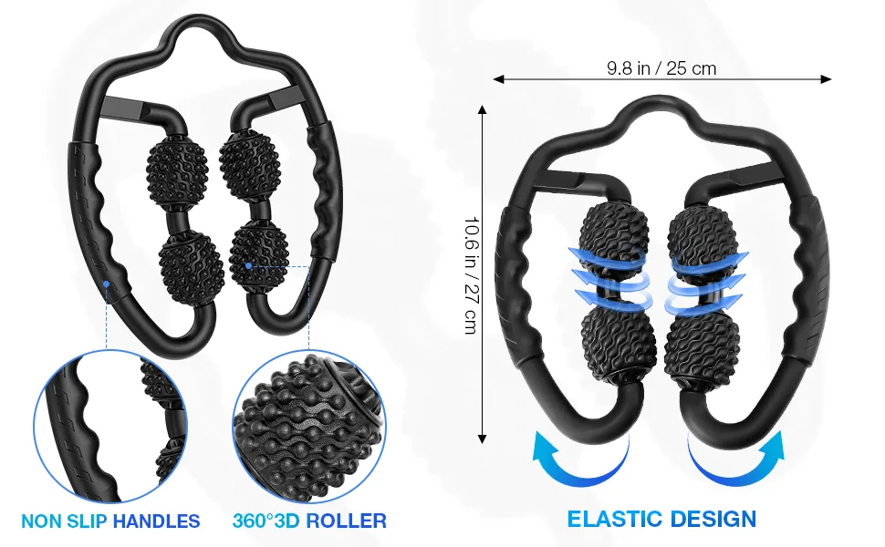 Manual foam massage roller for muscle massager - roller for neck shoulder legs arms back muscle pain - product information 4