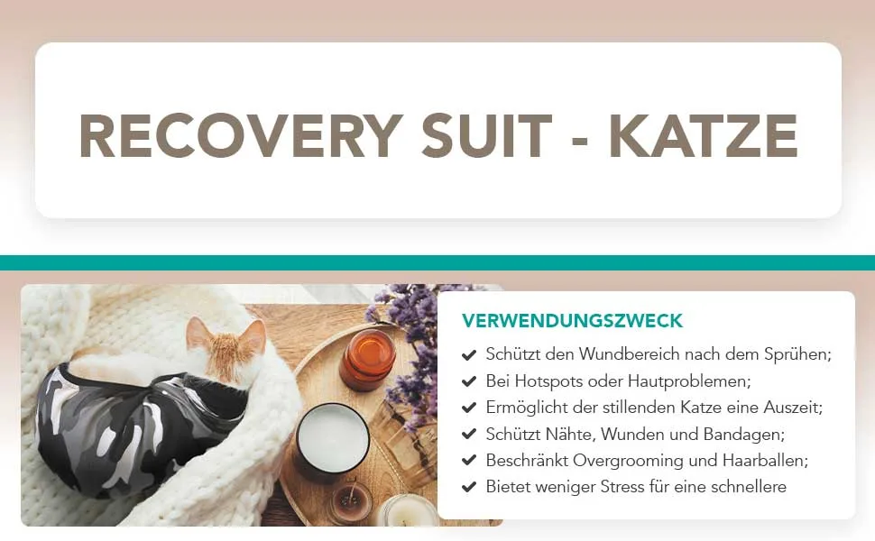 Suitical Recovery Suit Cat XS - Black Camouflage Black Camouflage XS (Pack of 1) - Katze