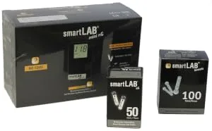 SmartLab mini ng blood sugar measuring device bundle in mmol/l in check card format Schwaz with 50 test strips and 100 Lanzetten bundle mmol/l - product information 4