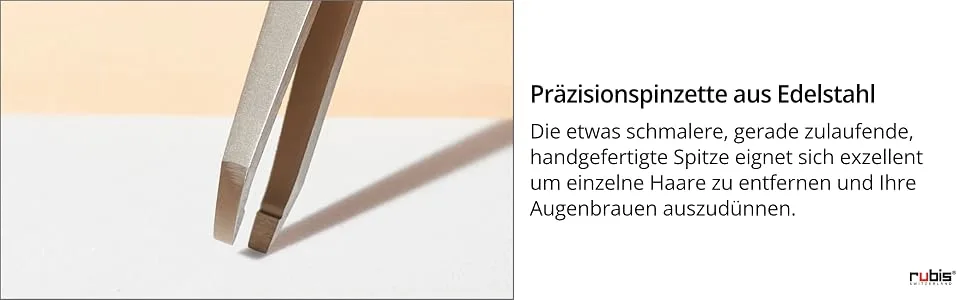 Rubis Universal Eyebrow Tweezers - straight tip - Tweezers for plucking eyebrows - Elegance - Rubis Pinzette gerade