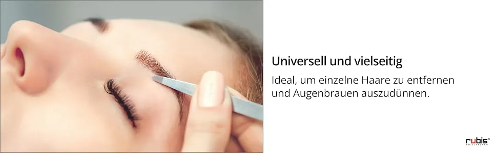 Rubis Universal Eyebrow Tweezers - straight tip - Tweezers for plucking eyebrows - Elegance - Universal Pinzette