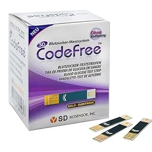 SD Codefree blood sugar measuring device Set with test strips + 50 blood sugar test strips in the savings pack for diabetes control starter set + 50 test strips - Blutzuckerteststreifen