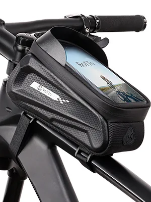 ROTTO Bicycle Frame Bag Top Tube Bag Cell Phone Bag on Top Tube Hard Case Sensitive Touchscreen - product information 1
