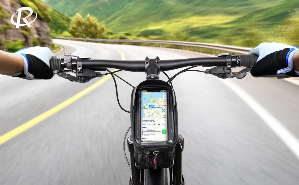 ROTTO Bicycle Frame Bag Top Tube Bag Cell Phone Bag on Top Tube Hard Case Sensitive Touchscreen - product information 11