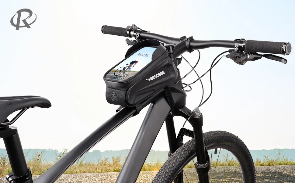 ROTTO Bicycle Frame Bag Top Tube Bag Cell Phone Bag on Top Tube Hard Case Sensitive Touchscreen - product information 3