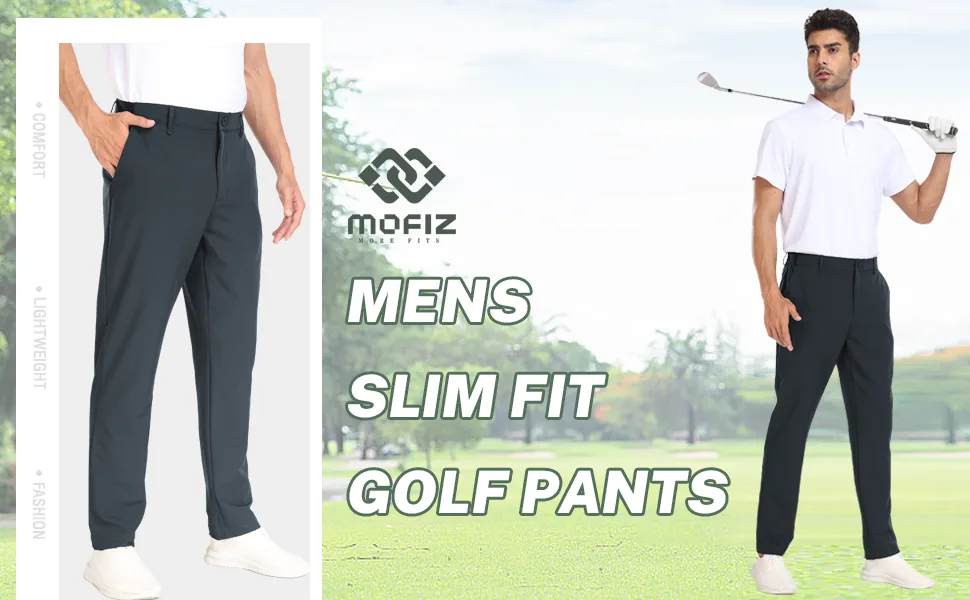 MoFiz Men's Golf Pants Stretch Chino Pants Casual Pants Work Pants Long Summer Lightweight Quick-drying Hiking Pants Outdoor Pants - 1791-01
