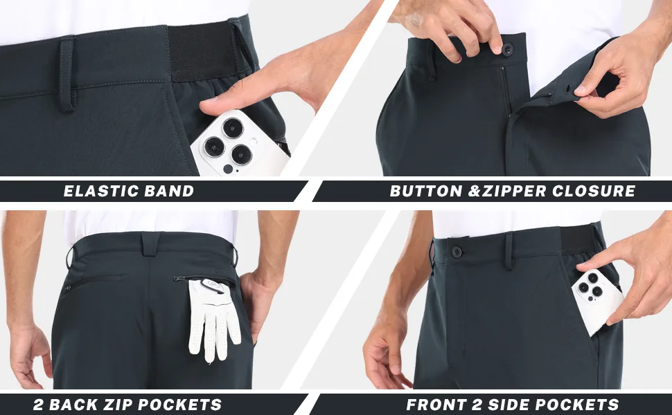 MoFiz Men's Golf Pants Stretch Chino Pants Casual Pants Work Pants Long Summer Lightweight Quick-drying Hiking Pants Outdoor Pants - 1791-05