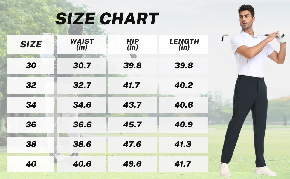 MoFiz Men's Golf Pants Stretch Chino Pants Casual Pants Work Pants Long Summer Lightweight Quick-drying Hiking Pants Outdoor Pants - 1791-06