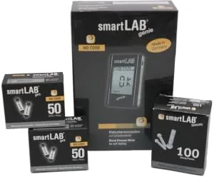 smartLAB genie blood glucose meter bundle with 100 test strips and 100 lancets | Meters with large display Single - product information 4