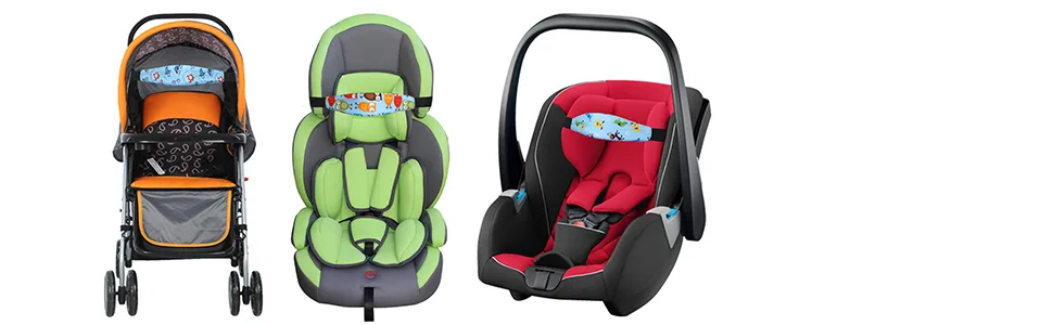 URAQT 2 Pcs Adjustable Playpens Sleep Positioner Stroller Pram Child Seat Fastening Strap Head Holder #2pcs - product information 3