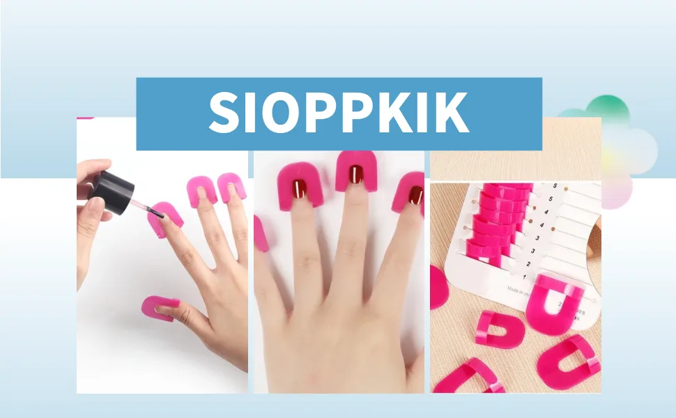 SIOPPKIK Nail Polish Stencil Reusable Nails Edge Skin Barrier Kit Polish Correctors 26pcs (Rose Red) - product information 3