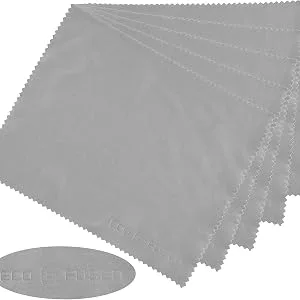 Microfiber cloths - 12 Pack - Cleaning glasses sunglasses camera lenses tablets cell phones telephones laptops LCD screens and other sensitive surfaces blue / gray - iphone ipad tablet telefon smartphone dslr android