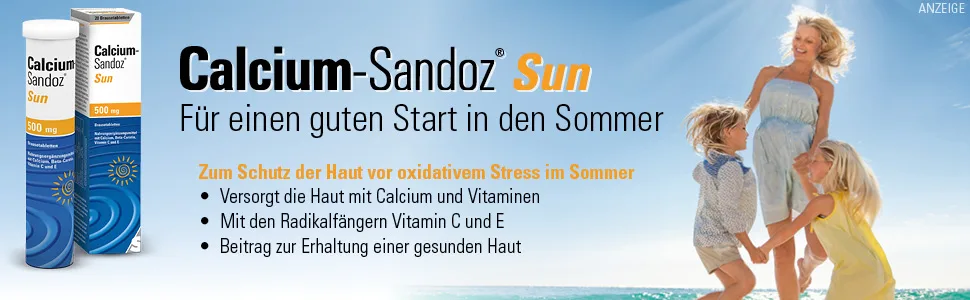 Calcium-Sandoz Sun effervescent tablets 20 pcs: The original to protect the skin from oxidative stress in summer - Calcium-Sandoz Sun
