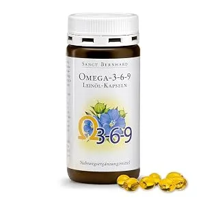 Sanct Bernhard Omega-3-6-9 linseed oil capsules | With pure organic linseed oil | 180 capsules 180 pieces (1 pack) - product information 2