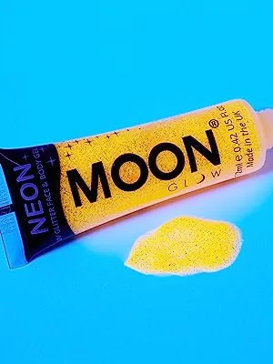 Moon Glow Neon UV Glitter Gel for Face and Body Glows Brightly Under UV Rays (12ml (Pack of 8)) - product information 2