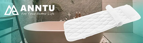 Bathtub Pillow, Bath Pillow, SPA Bath tub Pillow mat for Headrest, Neck Shoulder Support, 4D Air Mesh Breathable Bath Pillow for Women & Men, with 6 Powerful Suction Cups (05) - bathtub pillow mat-banner