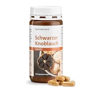 Sanct Bernhard Black Garlic Capsules with Flavonoids and S-Allylcysteine 4-month pack 71 g (1 pack) - Sanct Bernhard Schwarzer-Knoblauch-Kapseln für Vegetarier und Veganer