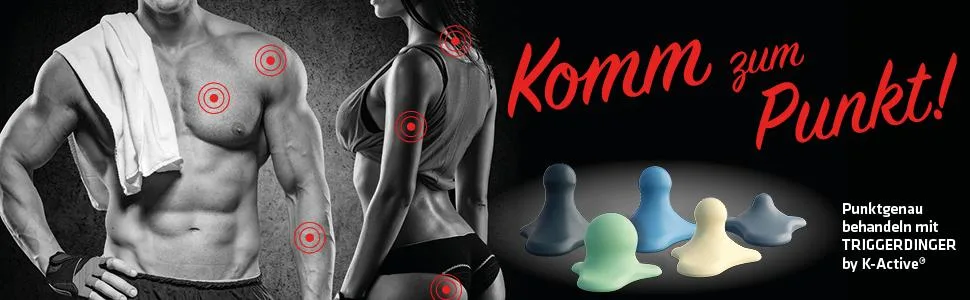 Triggerdinger by K-Active Middle Man |Triggerpunkt presser |Innovative massage device for self -treatment |Simply solve tension 1 piece (1 pack) - Triggerdinger byK-Active Titelbild