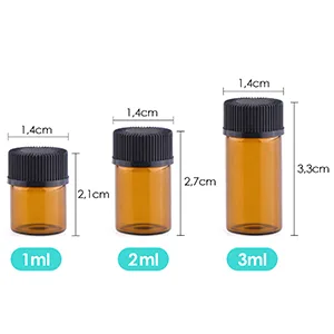 Fenteer 100 Mini Small Empty Glass Bottles Brown Glass Bottle Essential Oil Bottles with Roller Ball 2 ml - product information 6