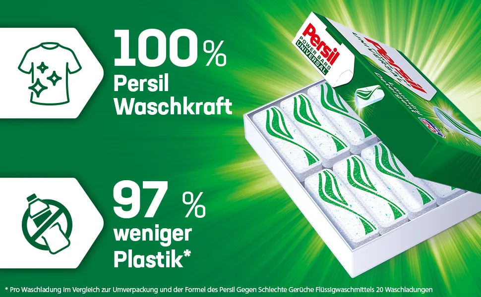Persil Power Bars Universal detergent (45 wash loads) pre -dose full detergent in sustainable packaging 45 pieces (1 -pack) - product information 2