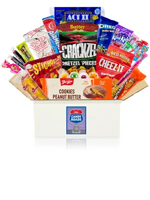 GetDigital Candy Roads USA Box - Over 20 selected sweets chips chocolate & snacks from America - tried and tested box with specialties from all over the world - Candy Roads Box mit amerikanischen Süßigkeiten