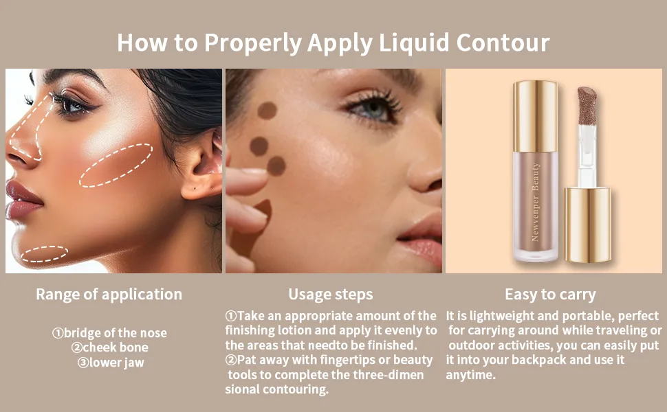 Contouring Stick with Brush Liquid Contour for the cheeks long-lasting and smooth Creamy formula Contour Wand 07 8 ml (1 pack) - product information 3