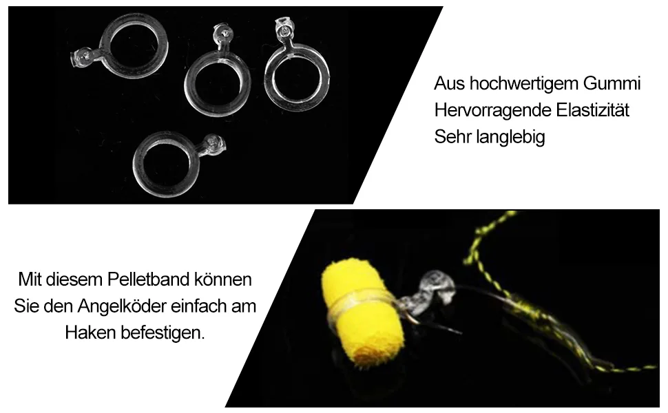 Baoblaze 100pcs Rubber Bait Bands Transparent Stretch Pellet Bands Fishing Accessories Clear M - Köderbänder