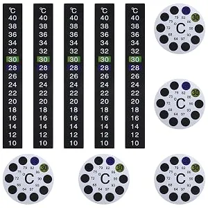 Emagentech 10 pieces thermometer sticker self -adhesive color change Digital temperature display immediately readable temperature sticker for aquariums milk bottles - B09XCQKMQ2