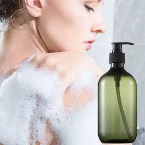 Misazy empty shampoo bottles 300 ml soap dispenser bottles empty refillable plastic lotion-pumping bottles for liquid soap shampoo shower gel (green) - product information 3