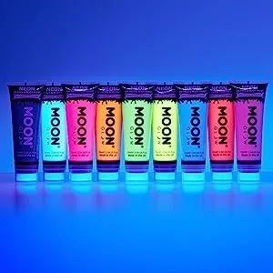 Moon Glow Supersize Neon UV Face and Body Paint with Sponge Applicator (White 75 ml (Pack of 1)) - product information 4