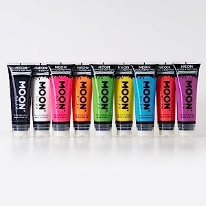 Moon Glow Supersize Neon UV Face and Body Paint with Sponge Applicator (White 75 ml (Pack of 1)) - product information 5