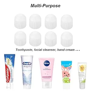 UDQYQ Toothpaste Dispenser for Kids & Adults - Toothpaste Pump Dispenser Topper Funny, Self Closing Toothpaste Cap for Kids, No Waste Cap No Mess Toothpaste Dispenser, Toothpaste Saver. (4) - toothpaste cap 4