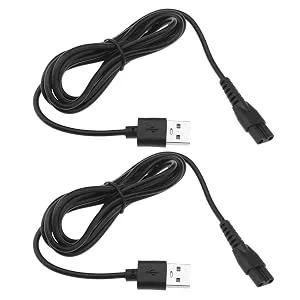 EMSea 2Pcs 5V 1A USB Shaver Charging Cable Replacement Compatible with Manscaped Shavers USB Charging Plug Cable Accessories Black - B0C1B4ZMCX