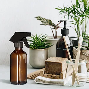 Relaxdays glass spray bottle brown pack of 8 - bestäuber